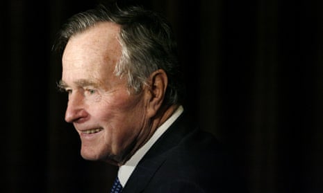 George HW Bush arrives at a dinner held in his honor in California in 2007.