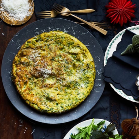 Marinated artichoke frittata.