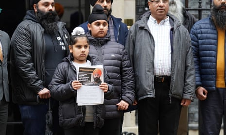 Campaigners at Downing Street in support of Jagtar Singh Johal