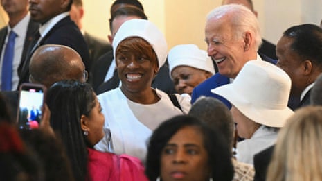 'I only look 40, but I’ve been around longer': Biden jokes during Philadelphia church visit – video