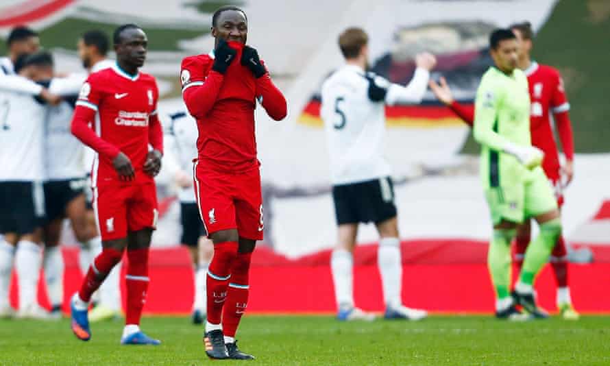 Despair for Naby Keïta and teammates as Liverpool lose to Fulham. A relatively callow squad have struggled this season.