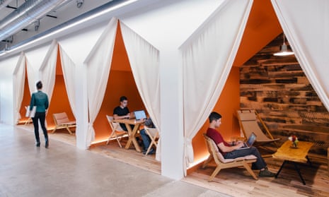 Camping meeting rooms at Airbnb’s offices in San Francisco. Under the plan, a tax on companies such as Airbnb would fund affordable housing and services for the homeless. 