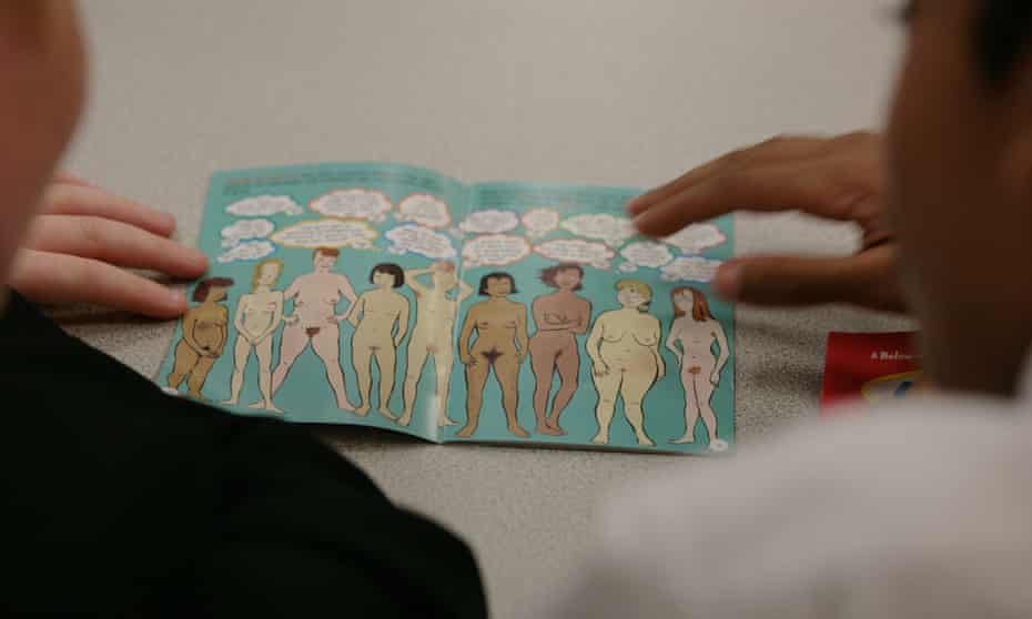 Pupils in a sex education lesson