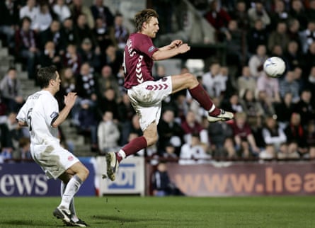 Hearts’ Edgaras Jankauskas successful enactment against Aberdeen successful May 2006