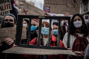 Students and teachers demonstrate in Lyon, France