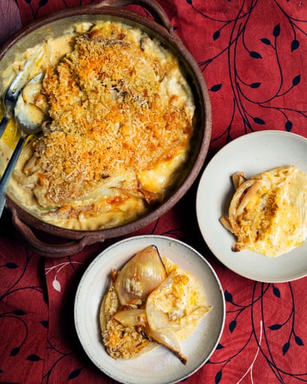 ‘Add a shot of Pernod or not as the fancy takes you’: fennel gratin with anchovies.