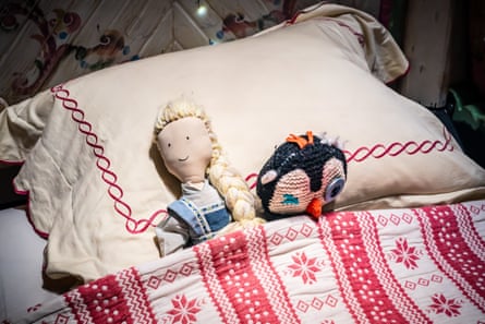 The chilly by no means bothered them anyway: how Frozen made musical magic | Theatre 5 Rosemaling detail of child’s bedding.