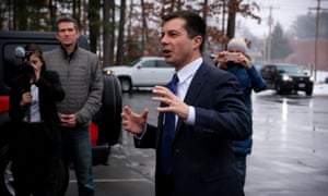 Pete Buttigieg campaigning in Merrimack, New Hampshire.