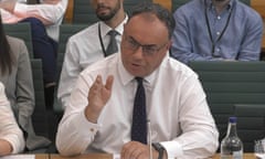The Bank of England Governor, Andrew Bailey, appears before the Treasury select committee in the House of Commons