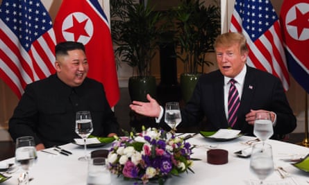 Kim Jong-un and Donald Trump sit down to dinner
