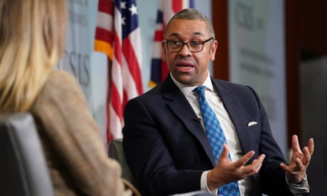 British foreign secretary, James Cleverly, at the Center for Strategic and International Studies (CSIS) in Washington.