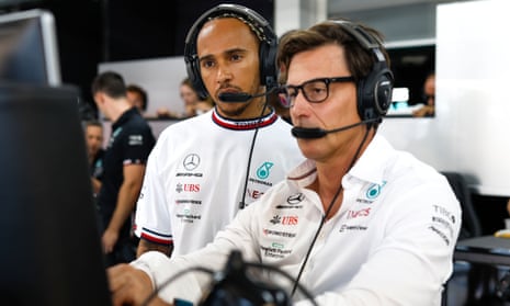 Toto Wolff and Lewis Hamilton at the French Grand Prix.