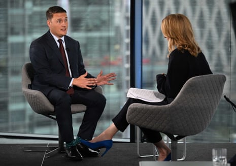 Wes Streeting being interviewed by Laura Kuenssberg.