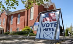 'Vote here' sign outside church