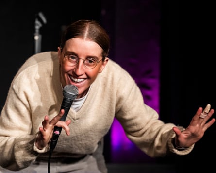 Hoffman performing on stage