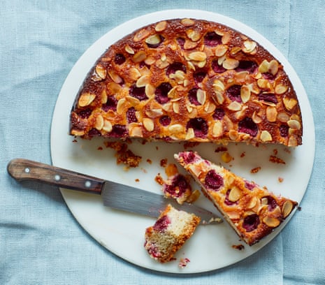 Thomasina Miers’ raspberry, cardamom and almond cake.