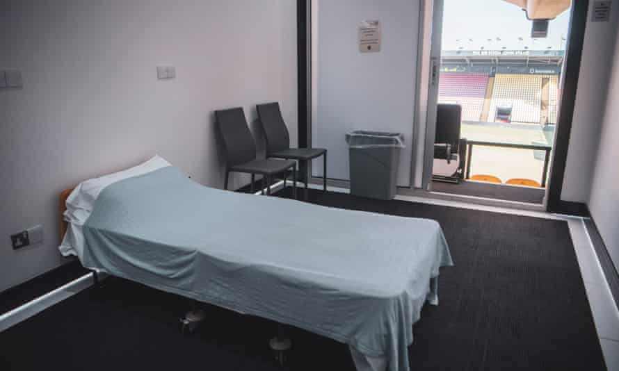 Executive boxes have been converted into bedrooms for NHS staff isolating from family members.