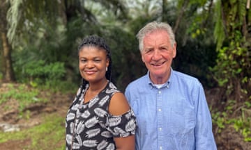 Michael Palin and Kate Ogbogbo, a palm oil producer