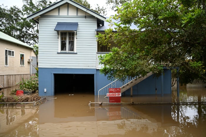 Flooded two storey house in Lismore