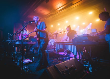 The Notwist onstage in Copenhagen, in 2024.