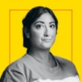 Portrait of Coco Khan against a yellow background