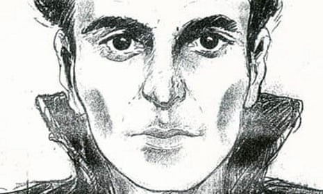 A police sketch of a young man with dark hair