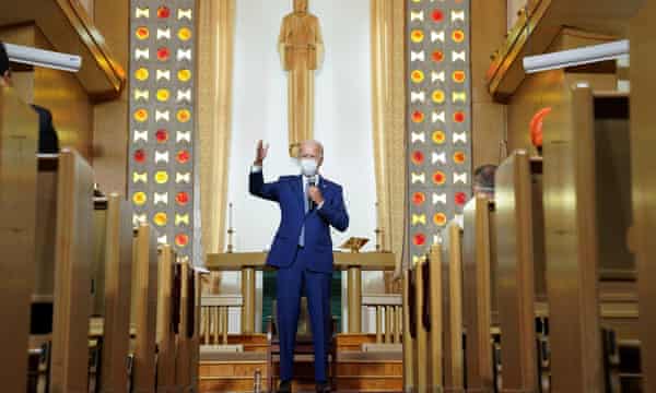 Biden Warns Trump Legitimizes Dark Side Of Human Nature In Kenosha Visit Us News The Guardian