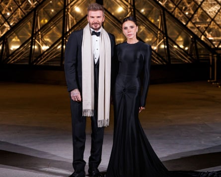 David and Victoria Beckham at the Musée du Louvre in Paris.