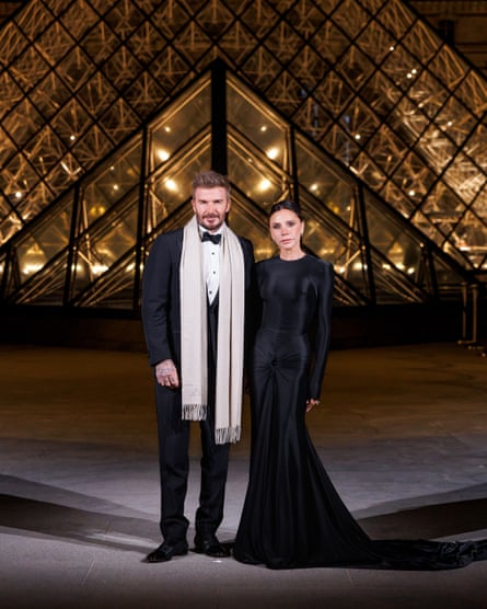 David and Victoria Beckham at the Musée du Louvre, Paris in March.