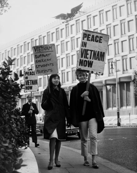 Peace In Vietnam protesters outside the American Embassy in 1965.