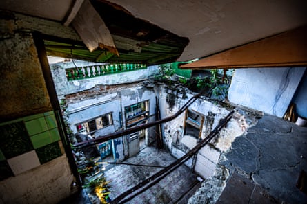 The building where Marlene and her daughter used to live, which collapsed after Hurricane Irma in 2017