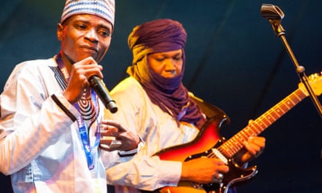Tal National from Niger perform on stage at this year's Womad Festival