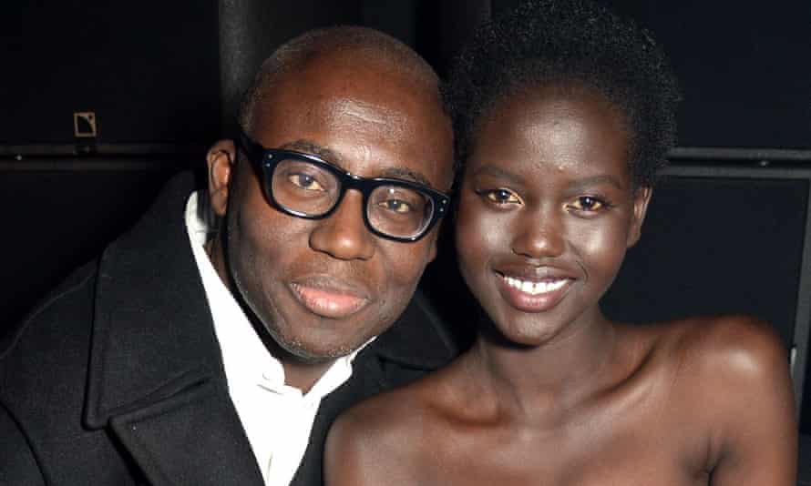 ‘I don’t know many people in London, but Edward is my family here’: with Vogue’s Edward Enninful.