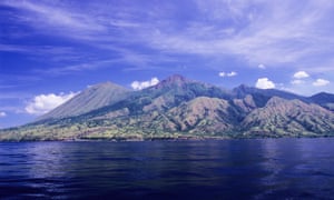 Komodo is a volcanic island in the Flores Sea.