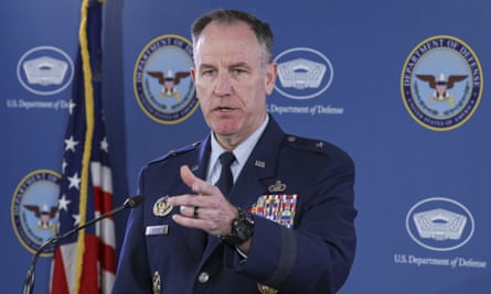 Brigadier General Patrick Ryder holds a press conference at the Pentagon following the appearance of the leaks.