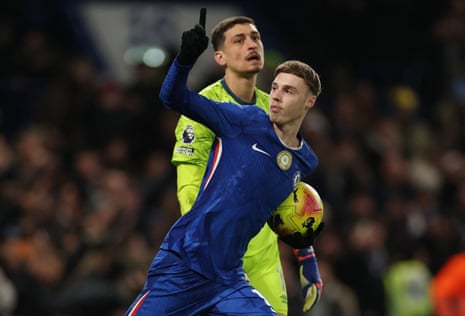 Chelsea's Cole Palmer celebrates scoring their equaliser against Bournemouth.