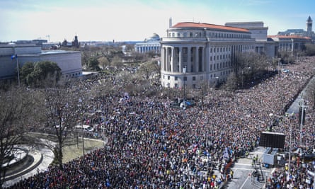 The March for Our Lives processes along Pennsylvania Avenue in Washington.
