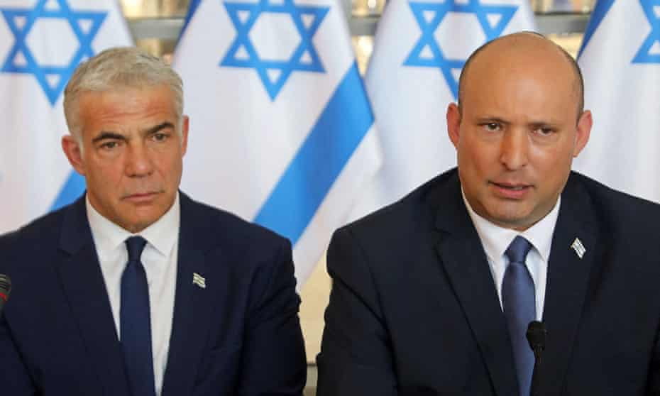 Israel’s prime minister, Naftali Bennett, right, and the foreign minister, Yair Lapid.