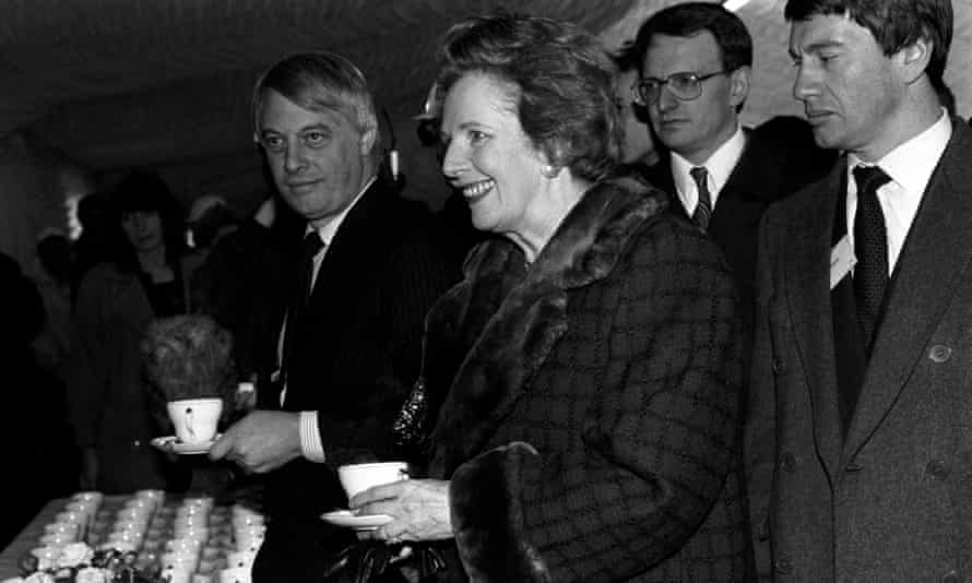 With Margaret Thatcher (and Michael Portillo, far right) while he was environment secretary in 1989.