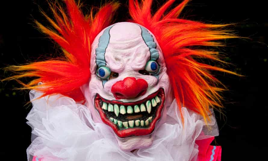 One reveller clowns around for Halloween.