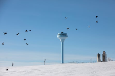 The village of Pine Ridge, S.D., on the Pine Ridge Indian Reservation, is photographed Sunday, March 10, 2019. Although the Mni Wiconi drinking-water pipeline project can deliver up to 20 million gallons of treated drinking water daily to an estimated 52,000 people — perhaps one-fourth of them white, and the rest Native American — it’s also a project that has been beset by missed deadlines, overspending and incompletion, especially at the Native American ends of the pipeline.