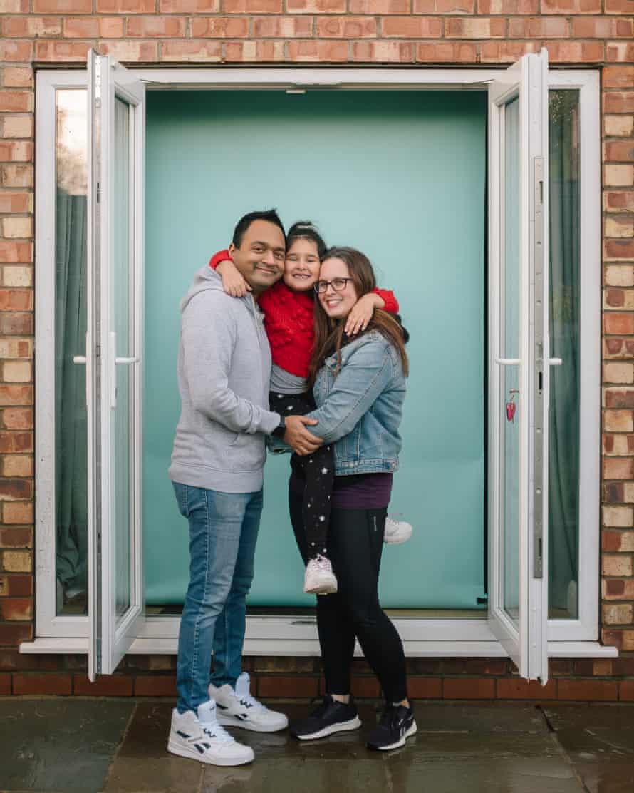 Abhi and Chloe Shivraj with their daughter Ella, Stockport