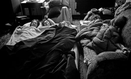 Group sleeping in Herne Bay, Auckland, early 1970s