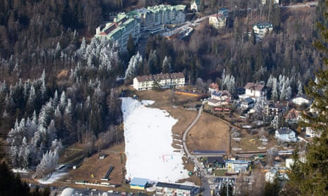 The ski school in the winter sport resort Zauberberg im Semmering, Austria.