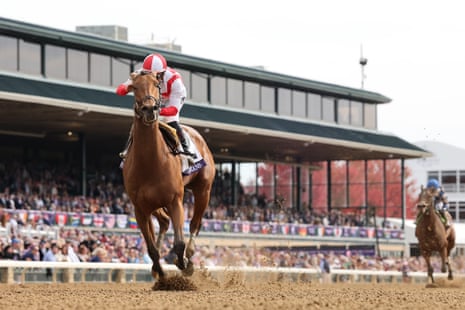 Flavien Prat rides Ways and Means to victory on the dirt track at Keeneland