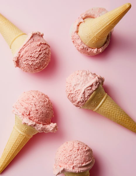 Strawberry Ice Cream on Sugar Cone-Double Scoop - Fake Food
