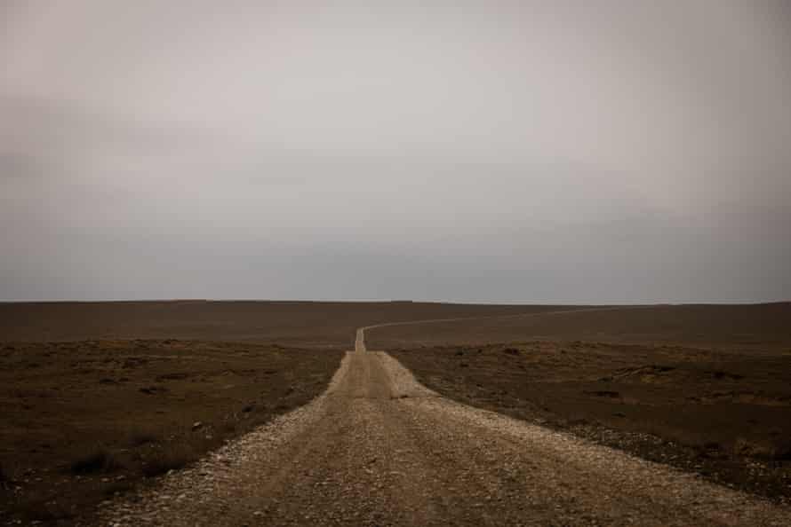 The desert route taken by the water trucks to reach communities on the outskirts of Jawzjan in northern Afghanistan.