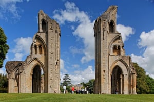 The ruined Glastonbury Abbey.
