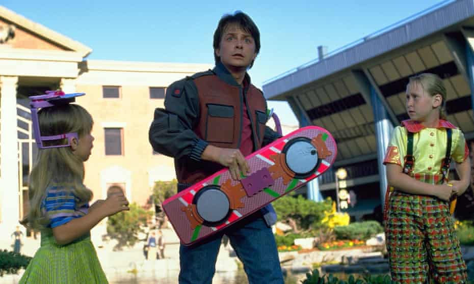 Marty McFly with his hoverboard