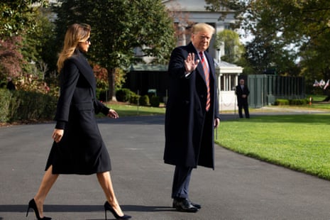 Donald and Melania Trump on Saturday leave the White House to fly to Alabama. Trump told reporters: ‘I will give you a second transcript, because I had two calls with the president of Ukraine.’